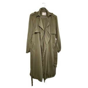 Green Open Front Trench Coat | Contemporary Life In Progress